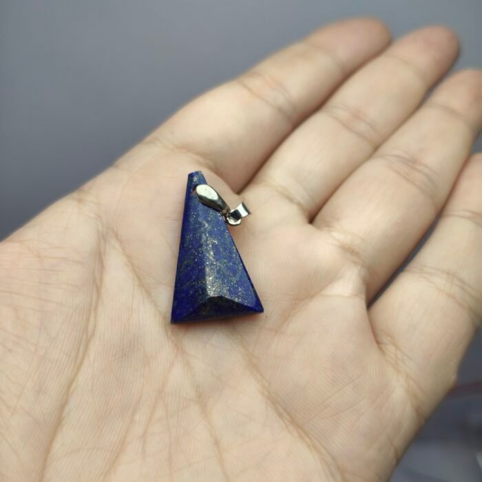 Natural Lapis Lazuli Triangle Pendant 20.70ct Pyrite Afghanistan Faceted - Image 10