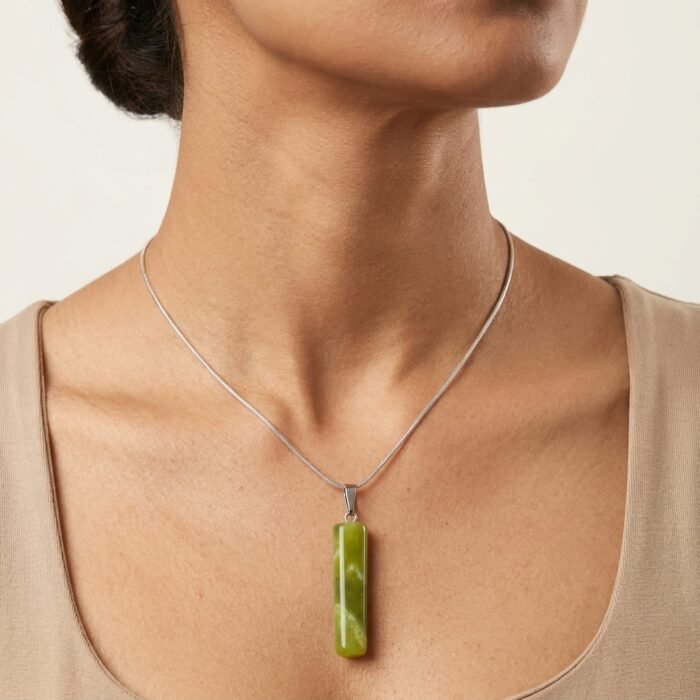 Natural Serpentine Apple Green Locket Pendant 47.80ct Pakistan Faceted - Image 2