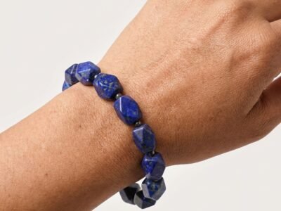 Natural Lapis Lazuli Bracelet 147ct Faceted Beads Afghanistan